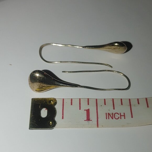 Teardrop Hook Earrings Long Sterling Silver Inch and Half Adjustable Bends - Picture 2 of 11